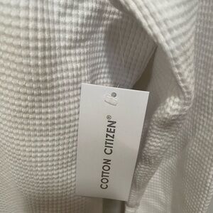 New Cotton Citizen White Textured Hoodie tunic